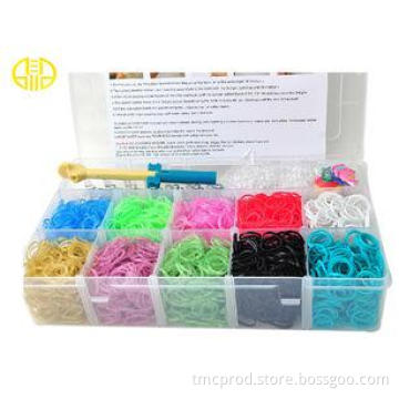 Multi Color Rainbow Loom Rubber Band  refill With Plastic C